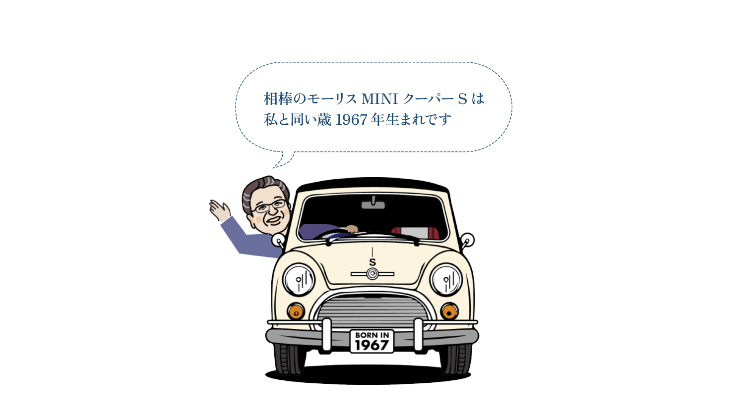 相棒のモーリスMINIクーパーSは私と同い歳1967年生まれです